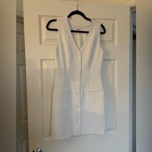 Abercrombie & Fitch White Button-Front Mini Dress